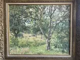 Le vieux cerisier by Charles-Pierre Bernard, Huile sur toile Signée en bas à droite Cachets multiples au revers, sold Oct 2025