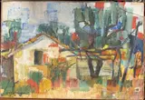 Vue d'une maison by Jean-Jacques Morvan, Aquarelle et gouache Signée en bas à gauche, sold Oct 2025