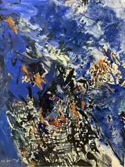 Sans titre by Milorad Bata Mihailović, Gouache sur papier signée en bas à gauche, sold Oct 2025