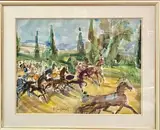 Champs de course by Pierre Gaillardot, Aquarelle sur papier Signée en bas, sold Oct 2025