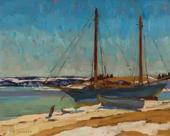Petite Rivière, Que. by A. Y. Jackson, 1925, oil on board, sold Apr 2026