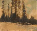 Northern Horizon by Frank Hans Johnston, oil on board, sold Apr 2026