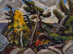 Georgian Bay Forms by Arthur Lismer, 1939, double-sided oil on board, sold Apr 2026