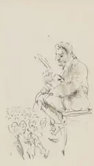 The Concert by Arthur Lismer, pencil on paper, sold Apr 2026