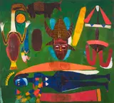 The Green Niger by Peter Aspell, 1996, oil on canvas, sold Mar 2026