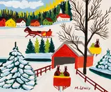 Winter Sleigh Ride by Maud Lewis, 1965, mixed media on board, sold Mar 2026