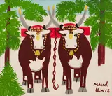 Two Oxen in Winter by Maud Lewis, oil on board, sold Mar 2026