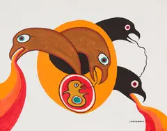 Rebirth by Jackson Beardy, 1981, acrylic on canvas, sold Mar 2026