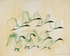 Canada Geese by Benjamin Chee Chee, 1974, acrylic on canvas, sold Mar 2026