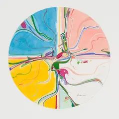 Grand Daddy - Dome by Alex Janvier, 1985, gouache on paper, sold Mar 2026