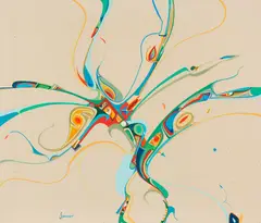 Men’s Traditional Dance by Alex Janvier, 1980, acrylic on canvas, sold Mar 2026