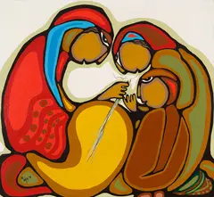 Sweet Grass Blessing by Daphne Odjig, 1978, acrylic on canvas, sold Mar 2026