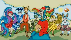 We Each Have Our Part to Play by Daphne Odjig, 1991, acrylic on canvas, sold Mar 2026