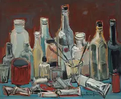 Nature morte à la peinture by Paul-Vanier Beaulieu, oil on canvas, sold Mar 2026