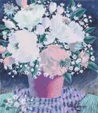 Fleurs by Jean Dallaire, 1951, gouache on paper, sold Mar 2026