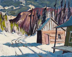St-Placide by Bruno Cote, 1979, oil on board, sold Mar 2026