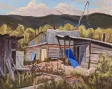 Oil Mining Camp by Maurice Hall Haycock, 1968, oil on canvas, sold Mar 2026