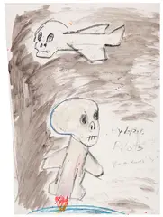 Hybrid Pilots by John Scott, 2018, mixed media on paper, sold Mar 2026