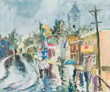 After Rain, Vanier, Ont. by Henri Leopold Masson, mixed media on paper, sold Mar 2026
