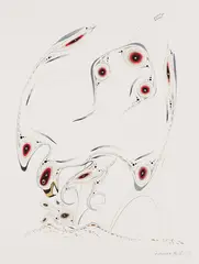 Red Tailed Hawk by Eddy Cobiness, 1993, watercolour on paper, sold Feb 2026