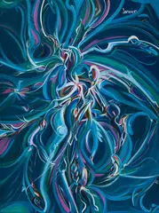 Consultation #2 by Alex Janvier, 2007, acrylic on canvas, sold Feb 2026
