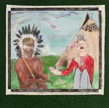 A Prop for Reconciliation (Jughead) by Joseph Tisiga, oil on canvas mounted on artificial grass and wood panel, sold Feb 2026