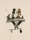 Old Women Speak of Owl by Pitseolak Ashoona, 1974, stonecut on paper, sold Feb 2026