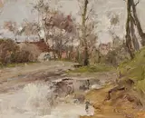 Landscape by Berthe des Clayes, 1930, oil on board, sold Feb 2026
