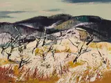 Apple Trees in Snow by Henri Leopold Masson, 1960, oil on canvas, sold Feb 2026