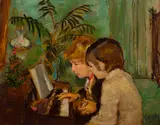The Piano Lesson by Laura Adelaine Muntz Lyall, 1919, oil on board, sold Feb 2026