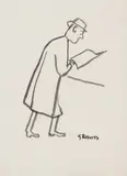 Man Reading by William Goodridge Roberts, felt marker on paper, sold Feb 2026