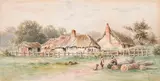 Old Thatched Cottage by Frederick Arthur Verner, 1894, watercolour on paper, sold Feb 2026