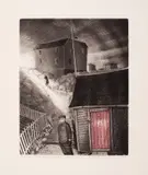 Ephraim Kelloway's Place by David Blackwood, 1989, colour etching on paper, sold Feb 2026