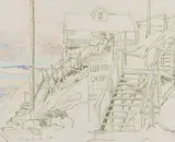 First Lutheran Church by Joseph Francis Plaskett, 1968, pastel on paper, sold Feb 2026