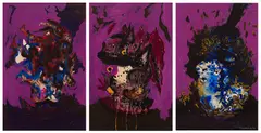 Three Furies by Jack Shadbolt, 1963, ink and acrylic on paper on board triptych, sold Feb 2026