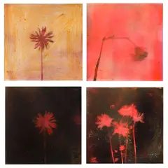 Painting 240499-10, 240499-3, 240499-2 and 240499-6 by Les Thomas, mixed media on panel (quadriptych), sold Feb 2026