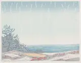 James Bay November by Anne Meredith Barry, colour woodcut on paper, sold Feb 2026