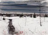 Paysage d’hiver by Jacques de Tonnancour, 1957, oil on board, sold Jan 2026