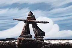 Inukshuk by Ken Kirkby, oil on canvas, sold Jan 2026