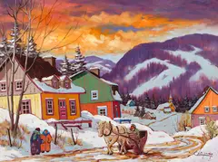 Sans titre by Claude Langevin, oil on canvas, sold Jan 2026