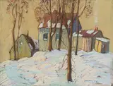 Farmhouse in Winter by Graham Noble Norwell, 1923, pastel on paper, sold Jan 2026