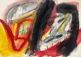 TWO FOR TWO by Walter Stöhrer, 1967, Acryl, Farbkreide und Tinte in Schwarz auf Schoellershammer-Papier, sold Aug 2026