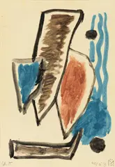 Komposition by Gabriele Münter, 1953, Gouache auf leichtem Karton, sold May 2011
