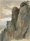 Elbsandsteingebirge by Viktor Paul Mohn, Aquarell über Bleistift auf Papier, sold Jun 2025