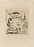 Schlangendame“ („Schlangenbändigerin“) by Max Beckmann, 1921, Kaltnadel auf Velin, sold Jan 2024