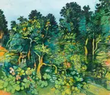 Große Landschaft I (Mittelmeerbild) by Dietmar Lemcke, 1979, Öl auf Leinwand, mit Künstlerleiste, sold Sep 2024
