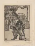 Der alte Kohlenbergarbeiter by Conrad Felixmüller, 1921, Radierung auf Velin, sold Mar 2024