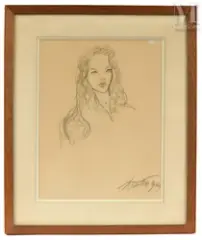 Brigitte Bardot by Louis Touchagues, Crayon, sold Sep 2026
