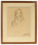 Brigitte Bardot by Louis Touchagues, Crayon, sold Sep 2026
