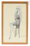 Brigitte Bardot assise sur une chaise by Jean Keime, Encre et gouache, sold Sep 2026